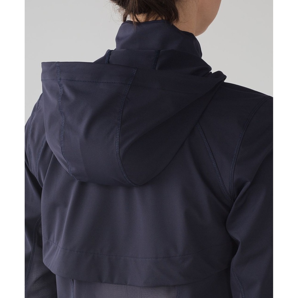 Lululemon Kicking Asphalt Jacket Midnight Navy Blue Full Zip Size 8 Hooded Light - Picture 14 of 16